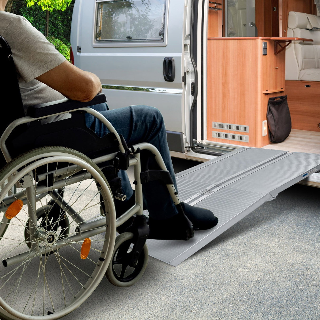 Kartrite 4ft Aluminium Foldable Wheelchair Ramp Non-Slip R02 Silver