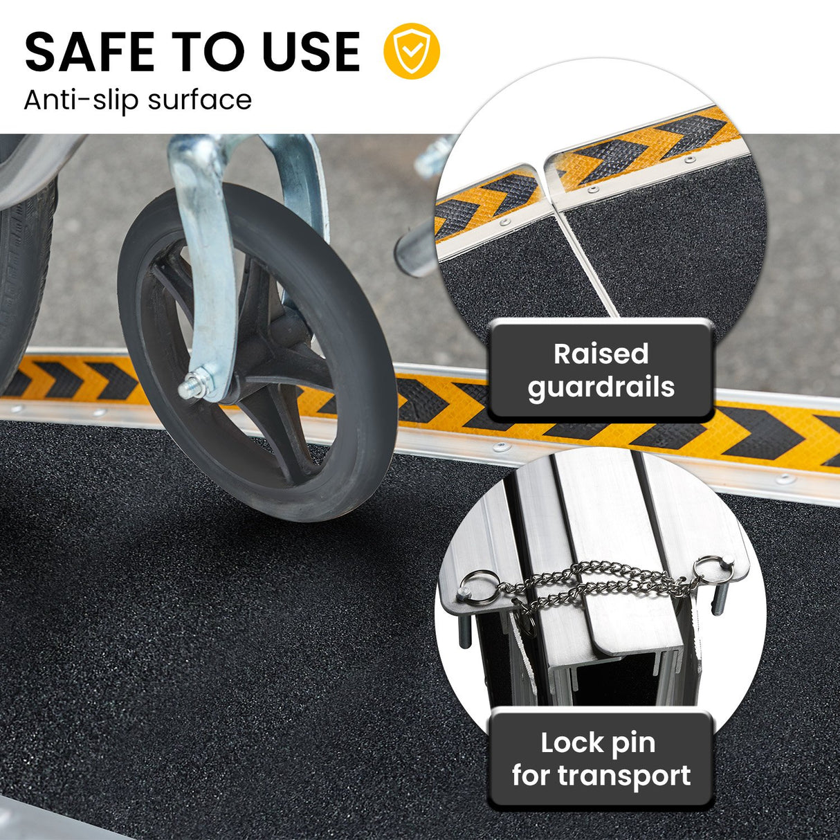 Kartrite Folding Aluminium Wheelchair Ramp 5FT Portable Mobility Access Ramp