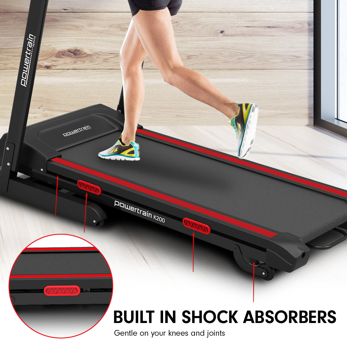 Powertrain K200 Electric Treadmill Folding Home Gym Running Machine