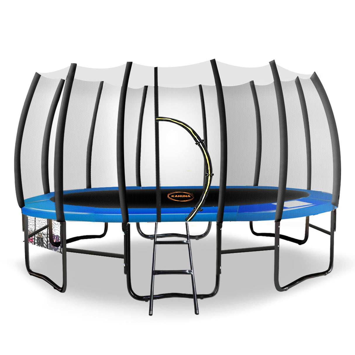 Kahuna Twister 12ft Springless Trampoline Outdoor Mat Pad Net Ladder with Basketball Set