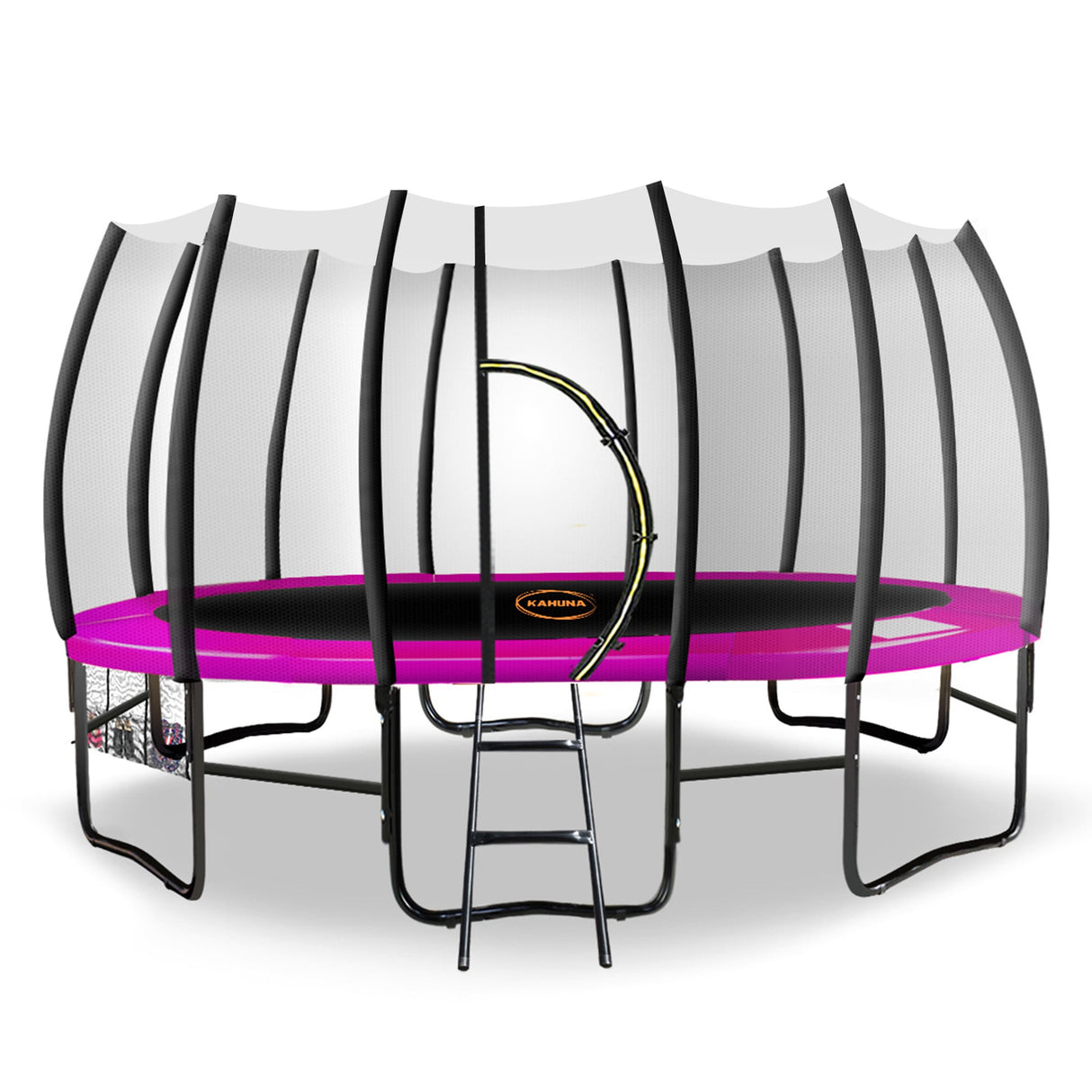 Kahuna Twister 12ft Springless Trampoline Outdoor Mat Pad Net Ladder with Basketball Set
