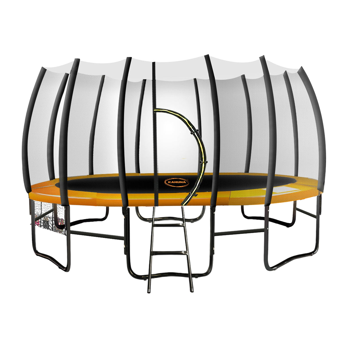 Kahuna Twister 12ft Springless Trampoline Outdoor Mat Pad Net Ladder with Basketball Set
