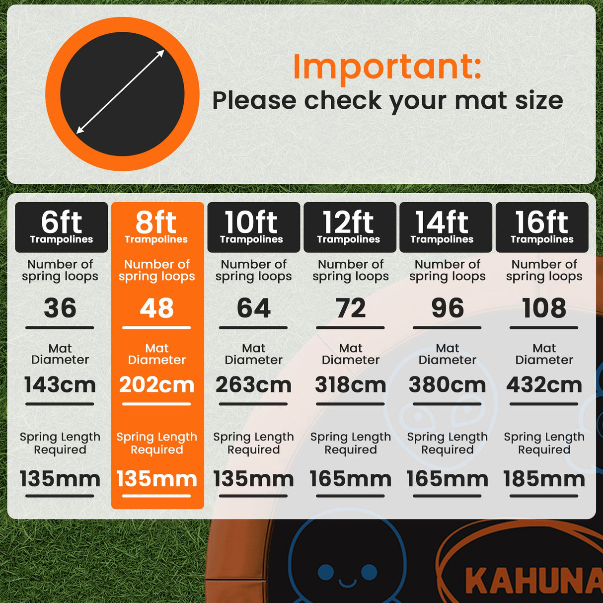 Kahuna 8ft Replacement Trampoline Jumping Mat - Emoji