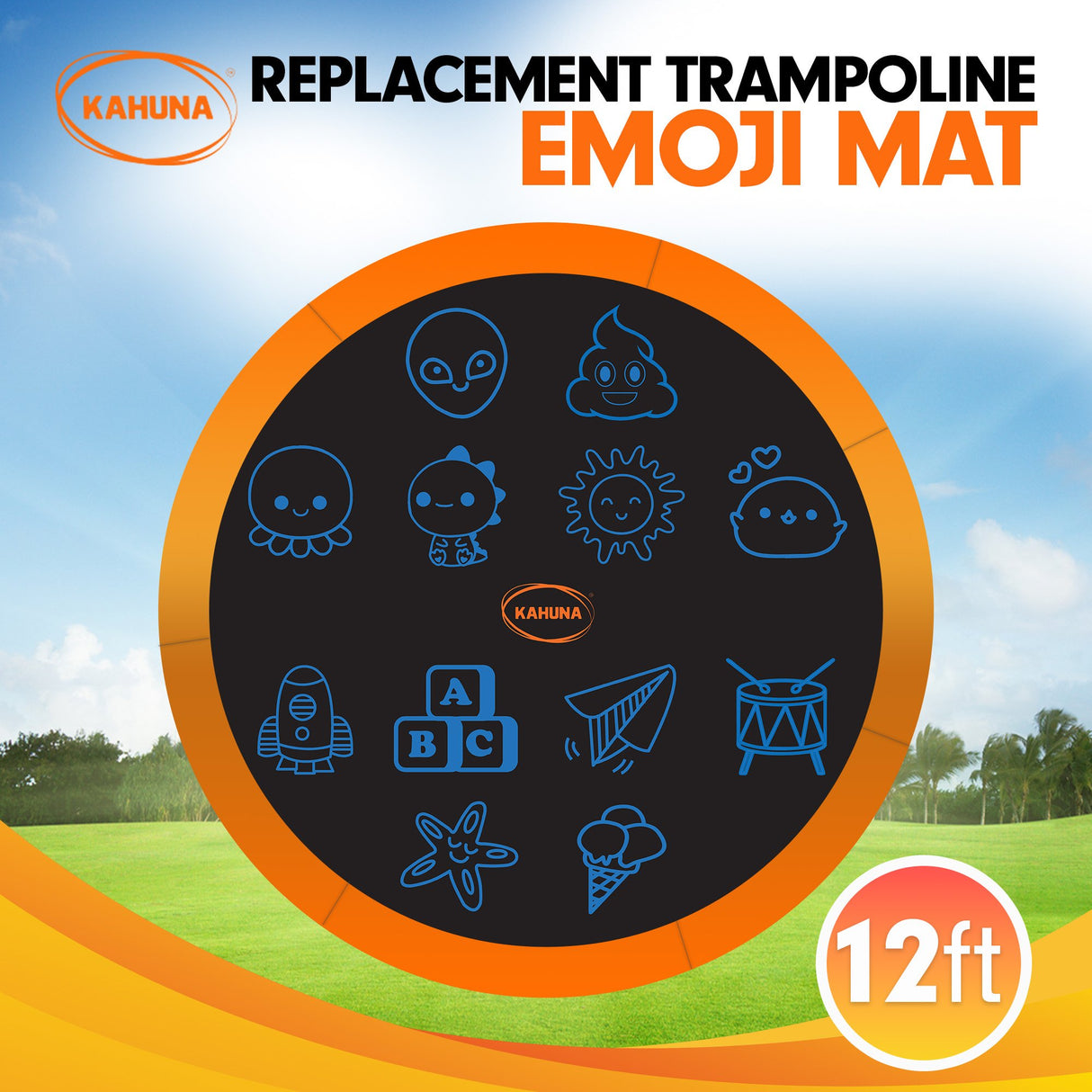 Kahuna 12ft Replacement Trampoline Jumping Mat - Emoji