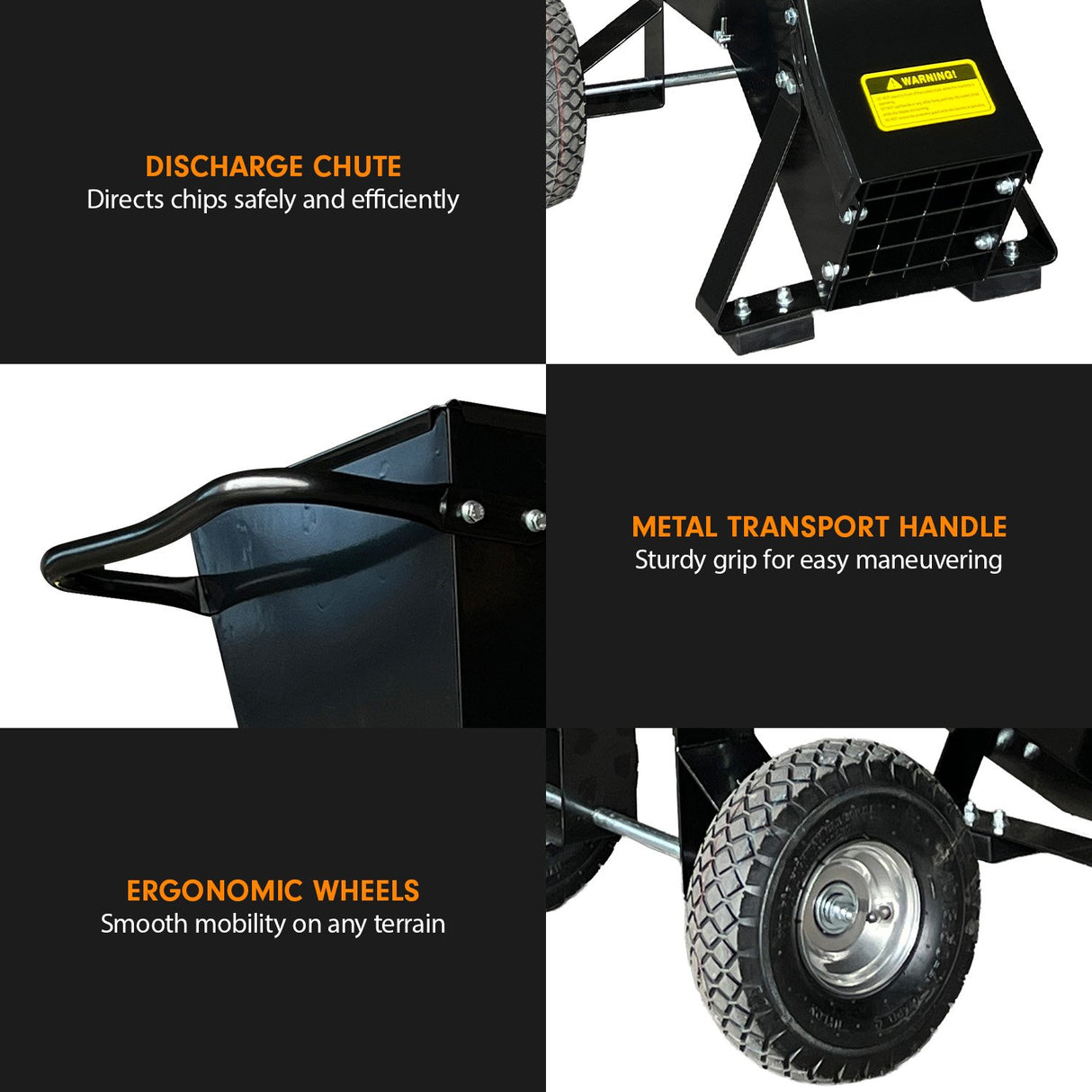 Ducar 89mm Key Electric Start Wood Chipper 420cc 15hp 4-stroke Engine Unleaded Petrol Garden Shredde