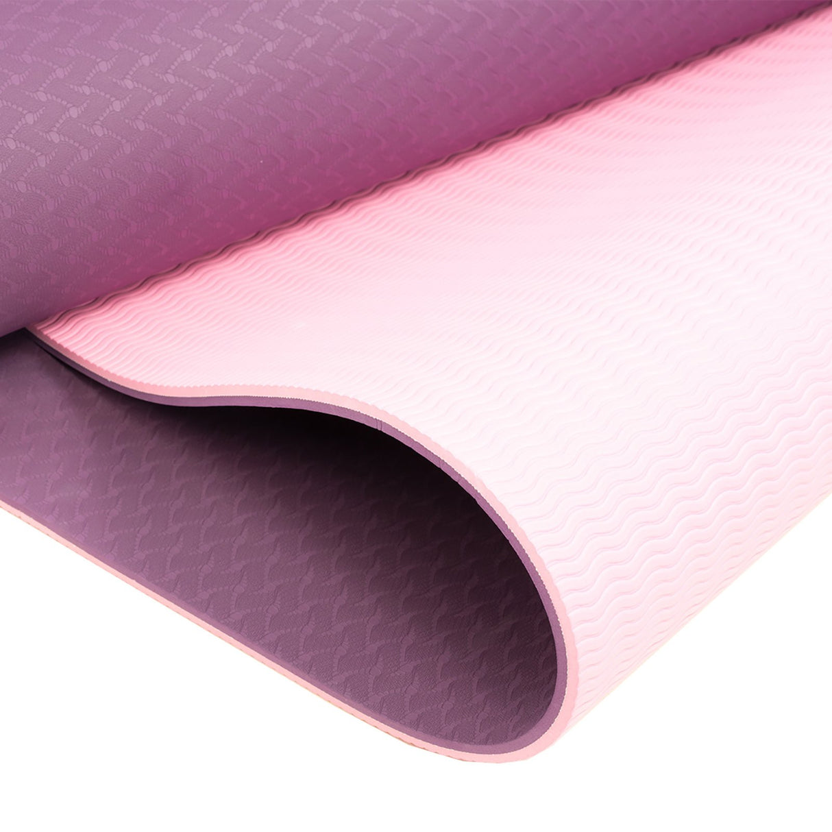 Powertrain Dual Layer 8mm Yoga Mat | Purple | Non-slip Surface And Carry Strap For Ultimate Comfort And Portability