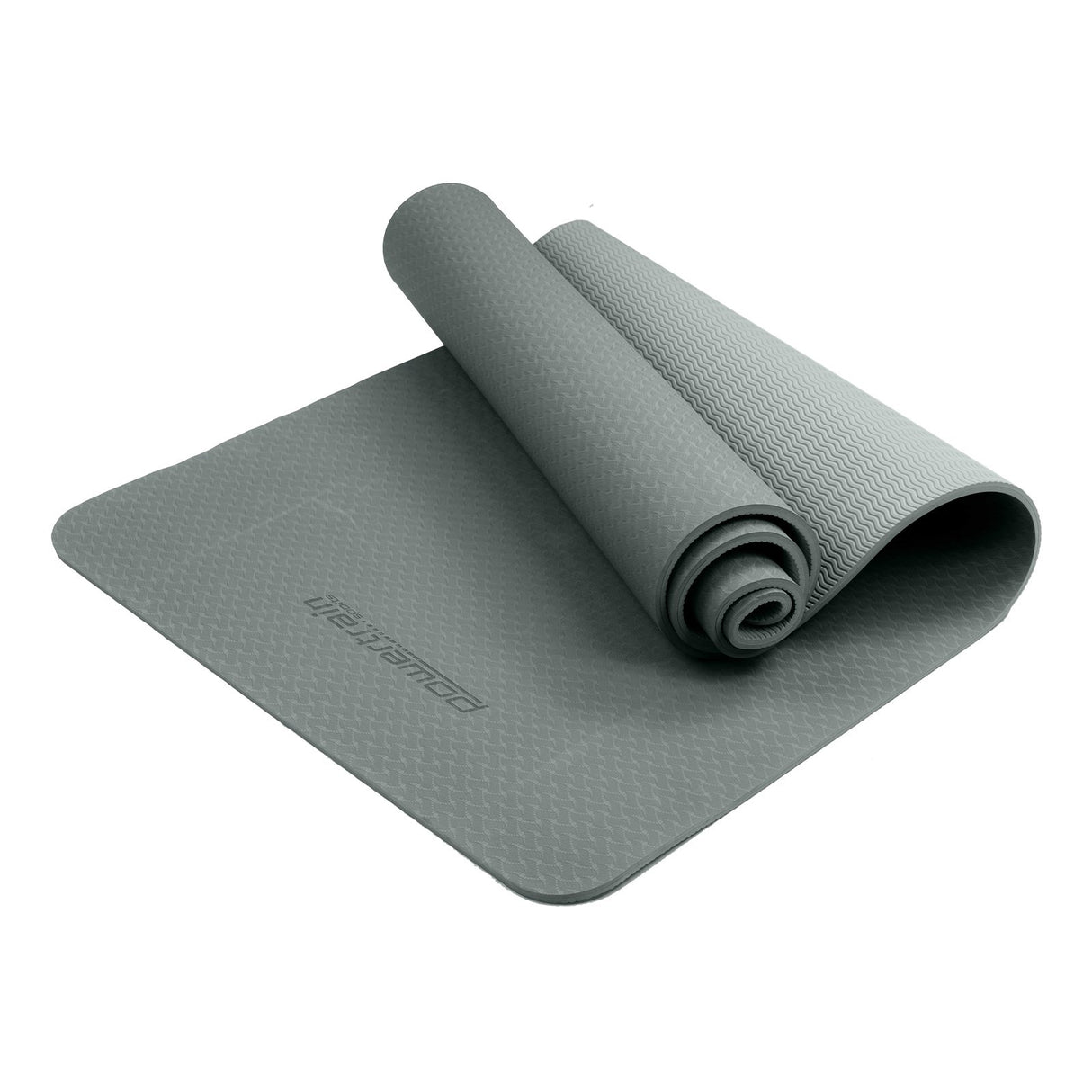 Powertrain Dual Layer 6mm Yoga Mat | Slate Grey | Non-slip Surface And Carry Strap For Ultimate Comfort And Portability