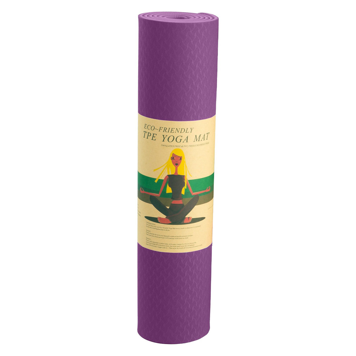 Powertrain Dual Layer 6mm Yoga Mat | Royal Purple | Non-slip Surface And Carry Strap For Ultimate Comfort And Portability