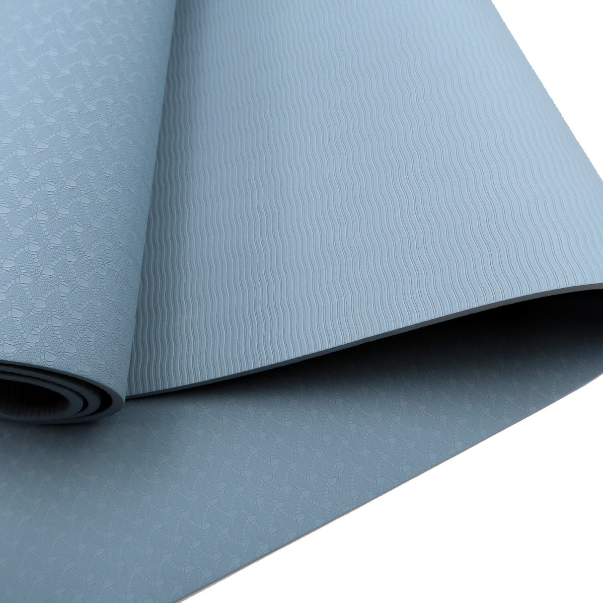 Powertrain Dual Layer 6mm Yoga Mat | Sky Blue | Non-slip Surface And Carry Strap For Ultimate Comfort And Portability