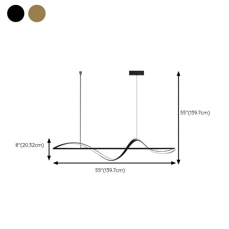 BAMDECOR A36 Modern LED Linear Chandeliers Pendant Lights with Dimmable LED and Adjustable Hanging Length 140cm -Black