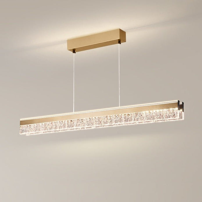 BAMDECOR A122 Nordic Long Dual Linear Dimmable Acrylic Kitchen Dining Table Pendant Light Minimalist