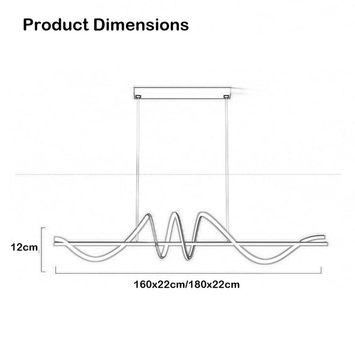 BAMDECOR A202 Modern LED Linear Pendant Lights with Dimmable LED 160cm