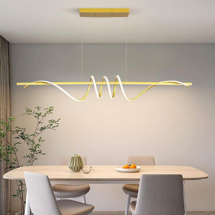 BAMDECOR A202 Modern LED Linear Pendant Lights with Dimmable LED 180cm-Gold