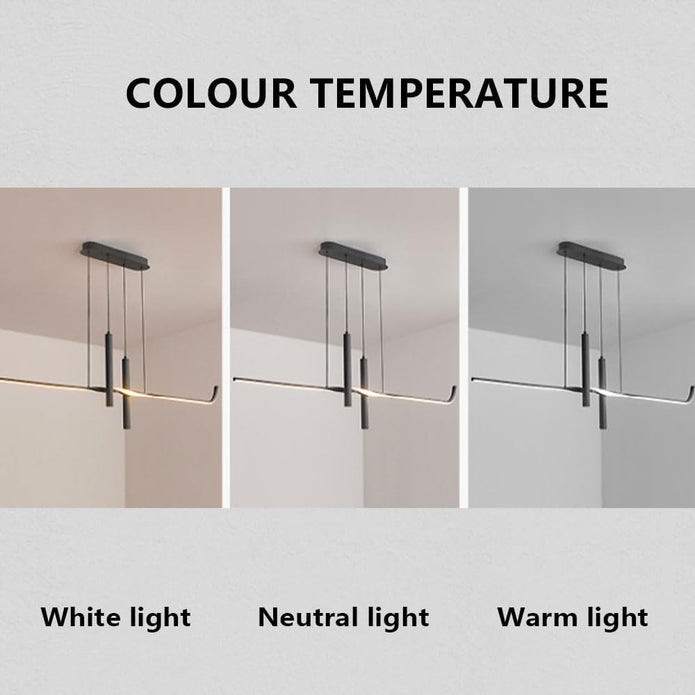 BAMDECOR A206 Modern Black Scandinavian Pendant Light Table Dining Room Living Room Pendant Lighting 1.5 Meters