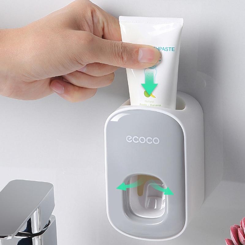 Ecoco Wall mount auto ands Free Toothpaste Dispenser Automatic Toothpaste Squeezer Bathroom Toothpas