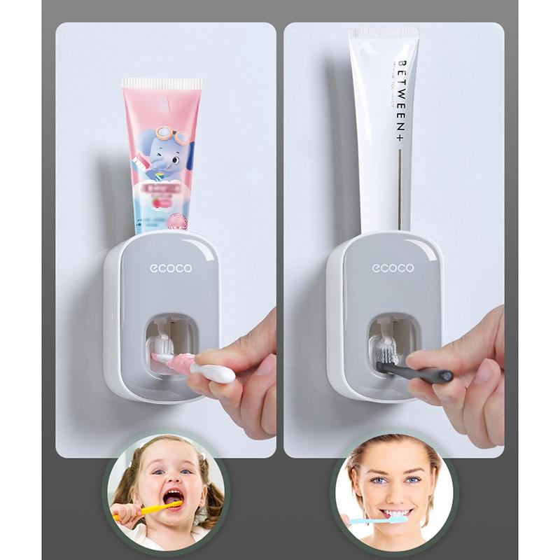 Ecoco Wall mount auto ands Free Toothpaste Dispenser Automatic Toothpaste Squeezer Bathroom Toothpas