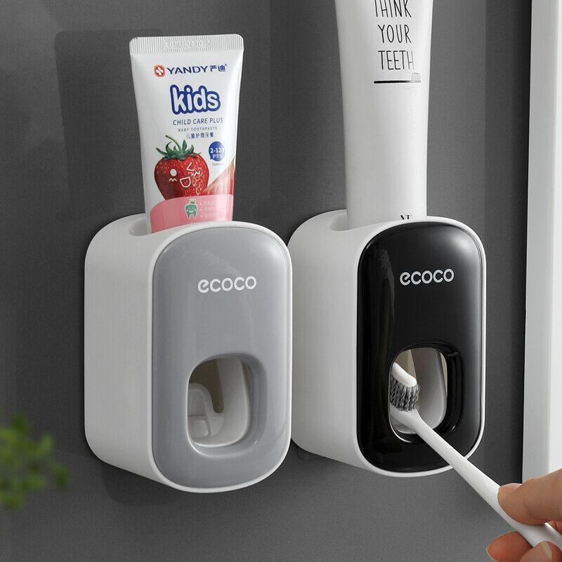 Ecoco Wall mount auto ands Free Toothpaste Dispenser Automatic Toothpaste Squeezer Bathroom Toothpas