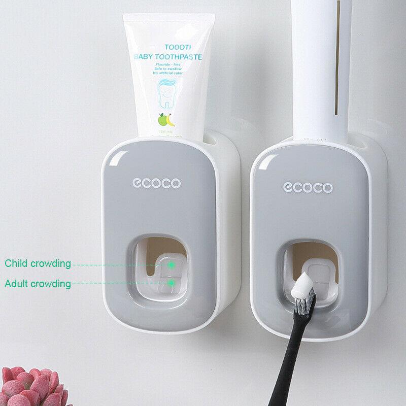 Ecoco Wall mount auto ands Free Toothpaste Dispenser Automatic Toothpaste Squeezer Bathroom Toothpas