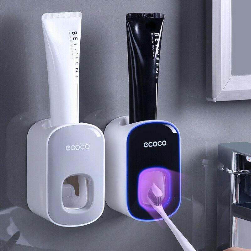 Ecoco Wall mount auto ands Free Toothpaste Dispenser Automatic Toothpaste Squeezer Bathroom Toothpas