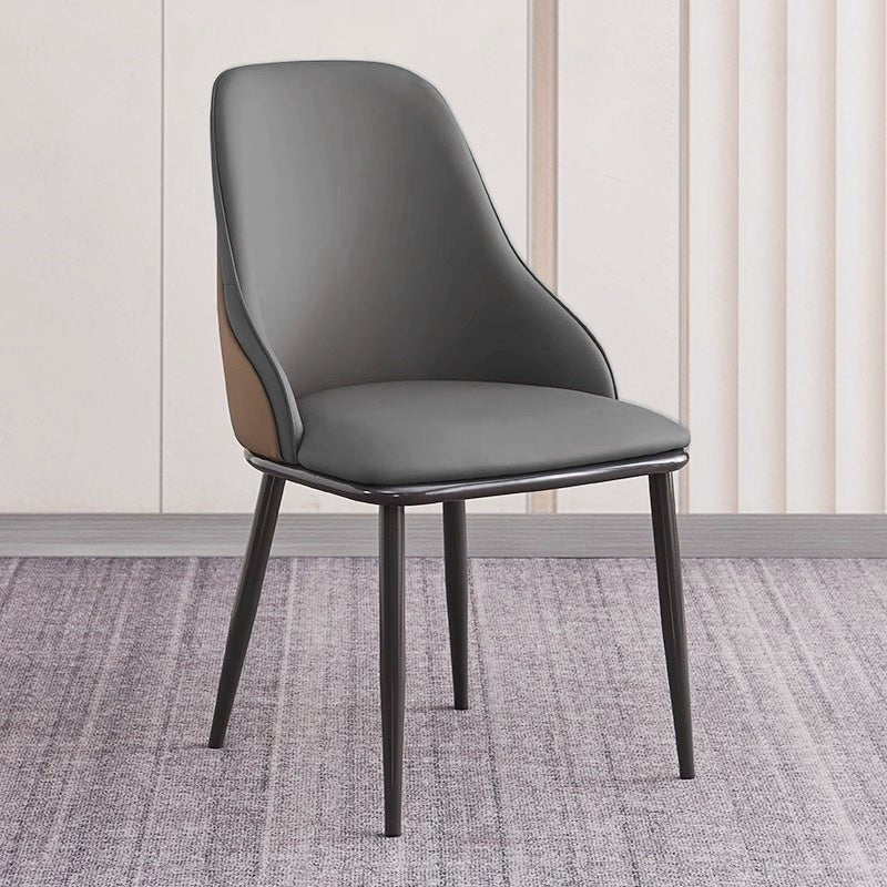 VELLUTO Dining Chair Modern upholstered Leather Kitchen Chairs with armrests Bathtub Chair Leisure Lounge Chair Living Room Bedroom Home Set of 2 Dark Grey
