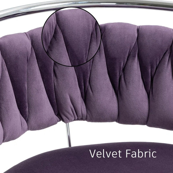 SERENIT? Silver Swivel Upholstered Velvet Adjustable Height Counter Stool with Metal Frame Voilet (Set of 2)