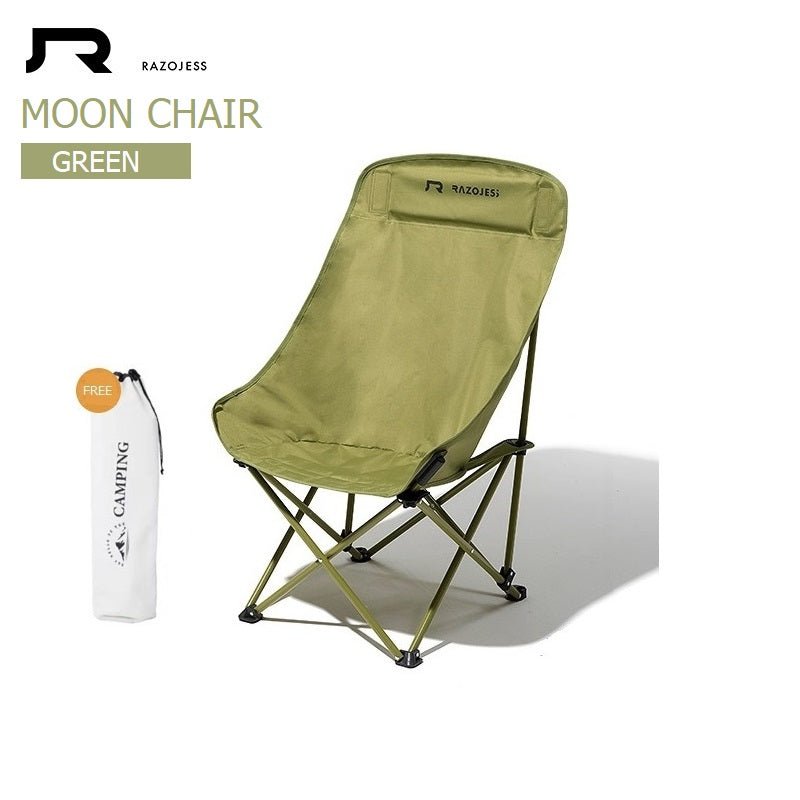 RAZOJESS Enlarged Moon Chair for Outdoor Camping Fishing Picnic Green