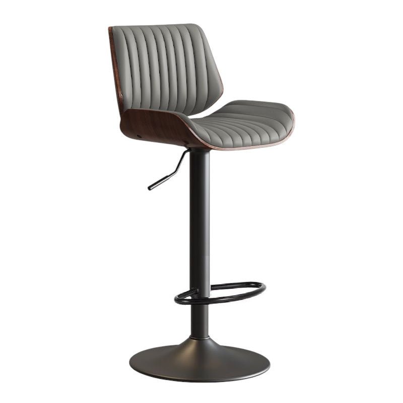 SERENITà European Wooden Modern Bar Stools Bistro Stool with Rotating and Aerodynamic Multi-levelled (Grey)