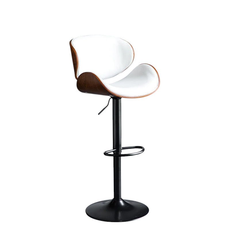 SERENITà European White Modern Bar Stools Swivel Bar Stool Chair Counter Height Barstool with 360 De
