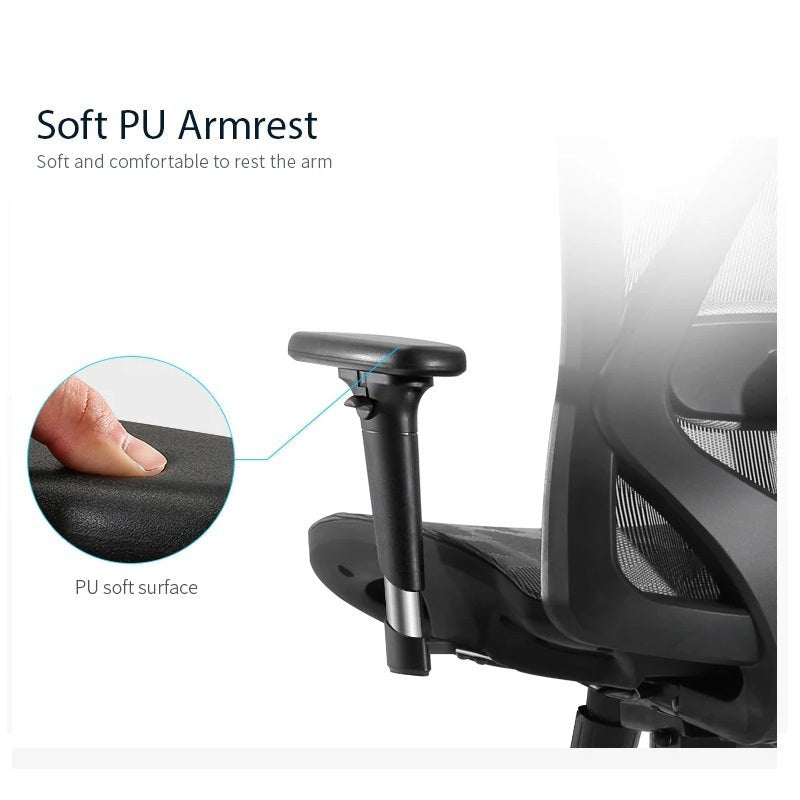 Sihoo M57 Ergonomic Office Chair Computer Chair Desk Chair High Back Chair Breathable3D Armrest and Lumbar Support Black without Foodrest