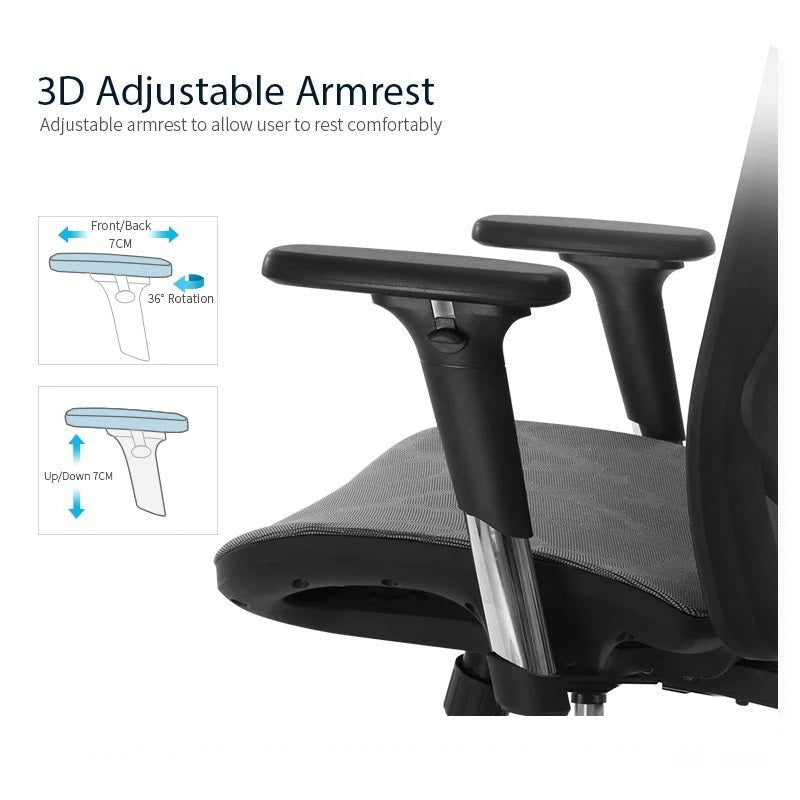 Sihoo M57 Ergonomic Office Chair Computer Chair Desk Chair High Back Chair Breathable3D Armrest and Lumbar Support Black without Foodrest