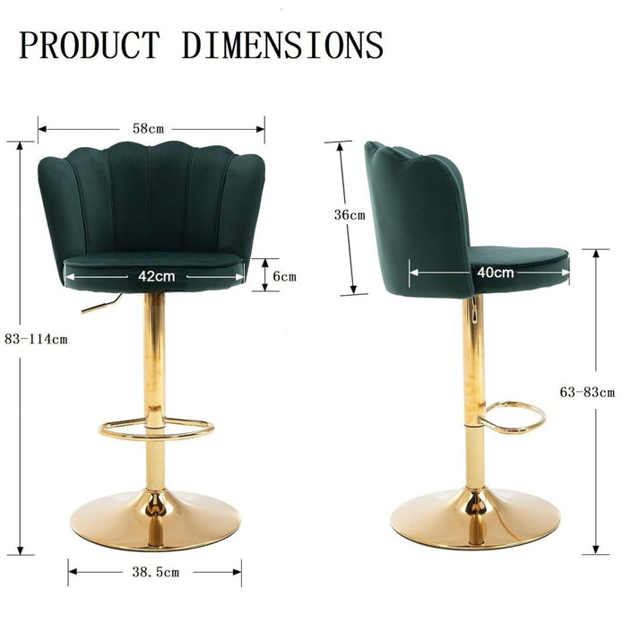 SERENIT? Swivel Bar Stools Bar Height Set of 2 Adjustable Upholstered Counter Barstool Velvet Bar Chairs with Back/Gold Base for Kitchen Island/Bar/
