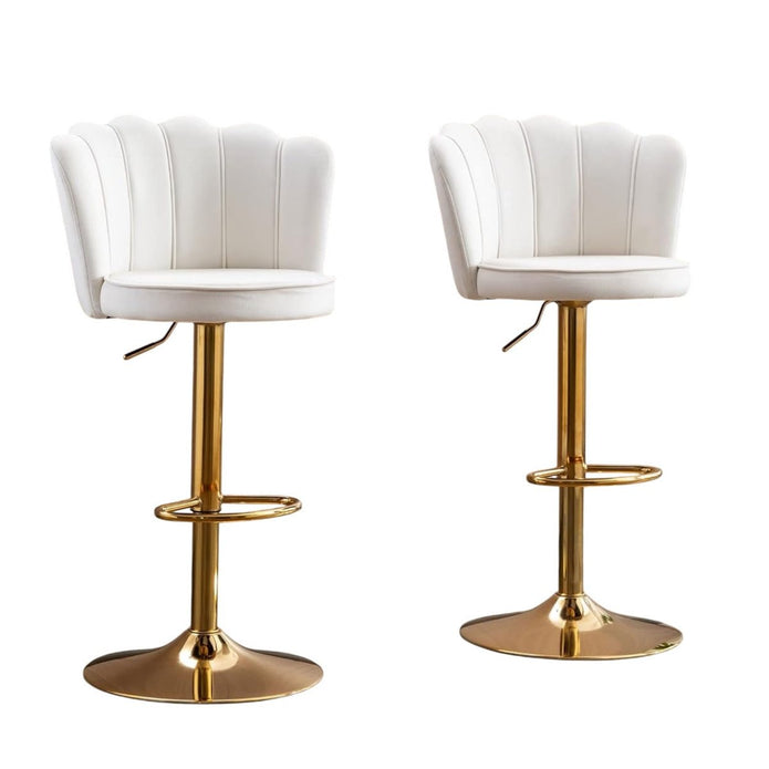 SERENITà Swivel Bar Stools Bar Height Set of 2 Adjustable Upholstered Counter Barstool Velvet Bar Ch