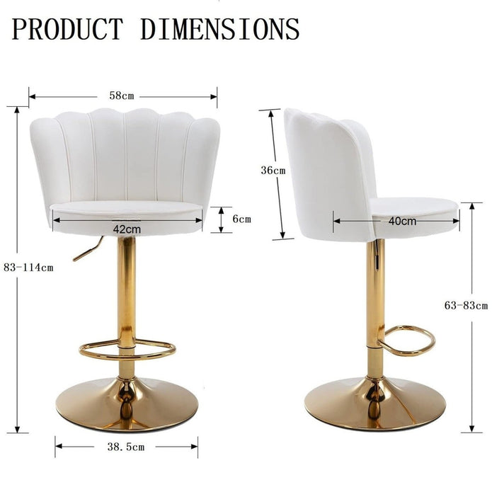 SERENITà Swivel Bar Stools Bar Height Set of 2 Adjustable Upholstered Counter Barstool Velvet Bar Ch