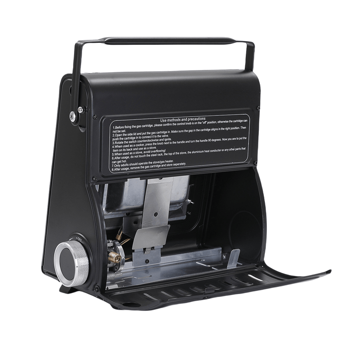AMZ 1700W 2-in-1 Portable Outdoor Camping Butane Gas Heater Stove Steel Iron Aluminium Metal Manual