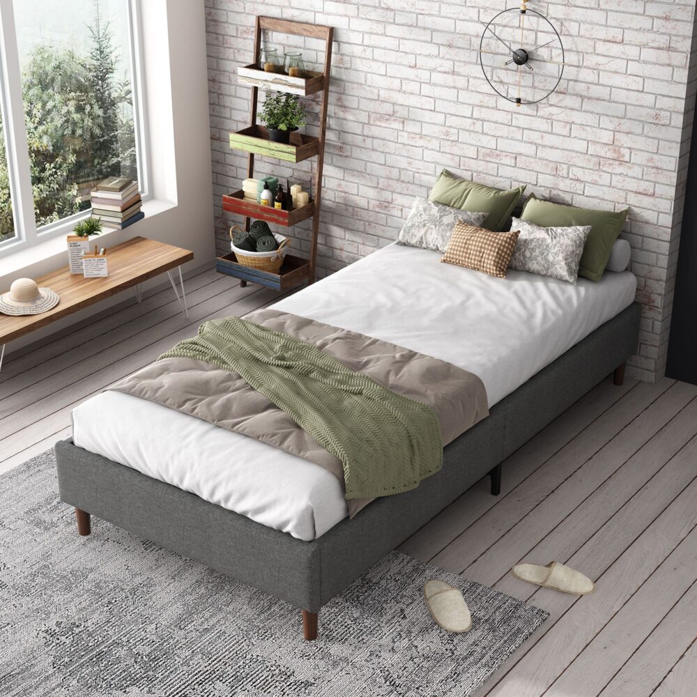 Bed Frame Mattress Foundation (Dark Grey) ? Double