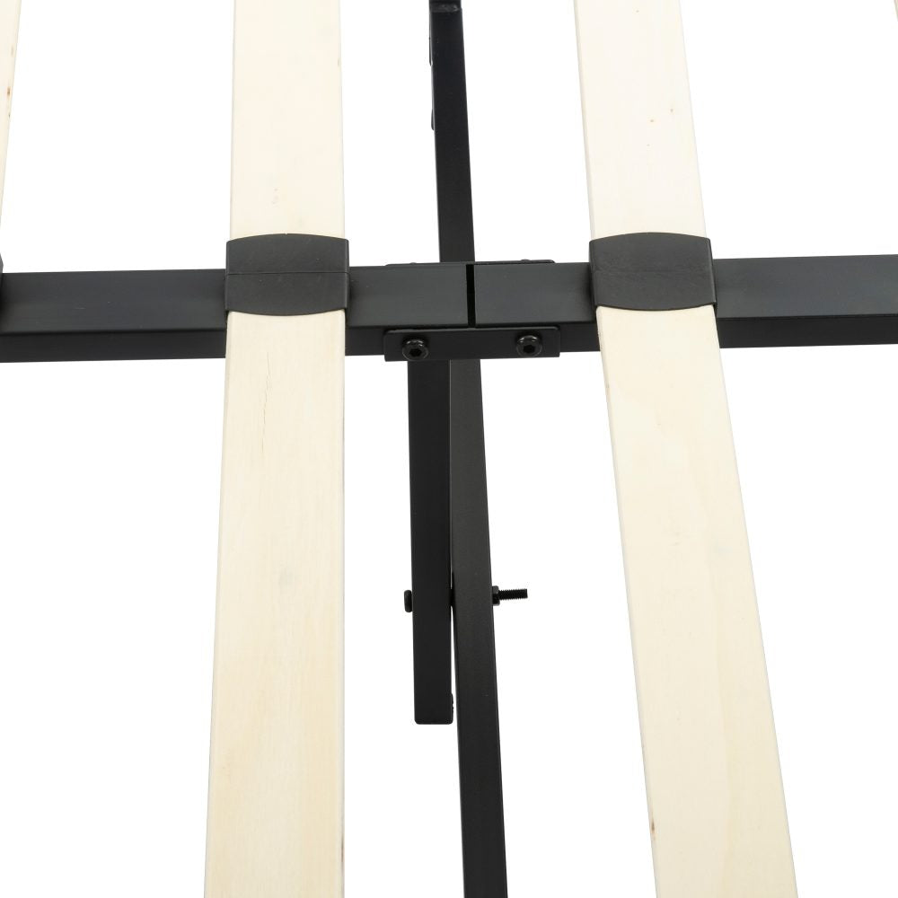 Bedframe with Wooden Slats (Light Grey) ? Double