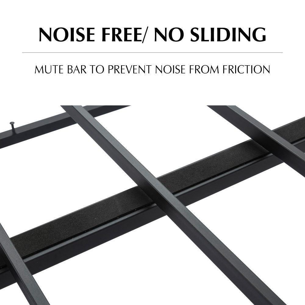 Metal Bedframe Mattress Foundation (Dark Grey) ? Queen