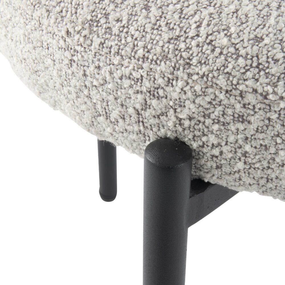 Luxe Boucle Cushioned Elsa Dining Chairs in White Quartz