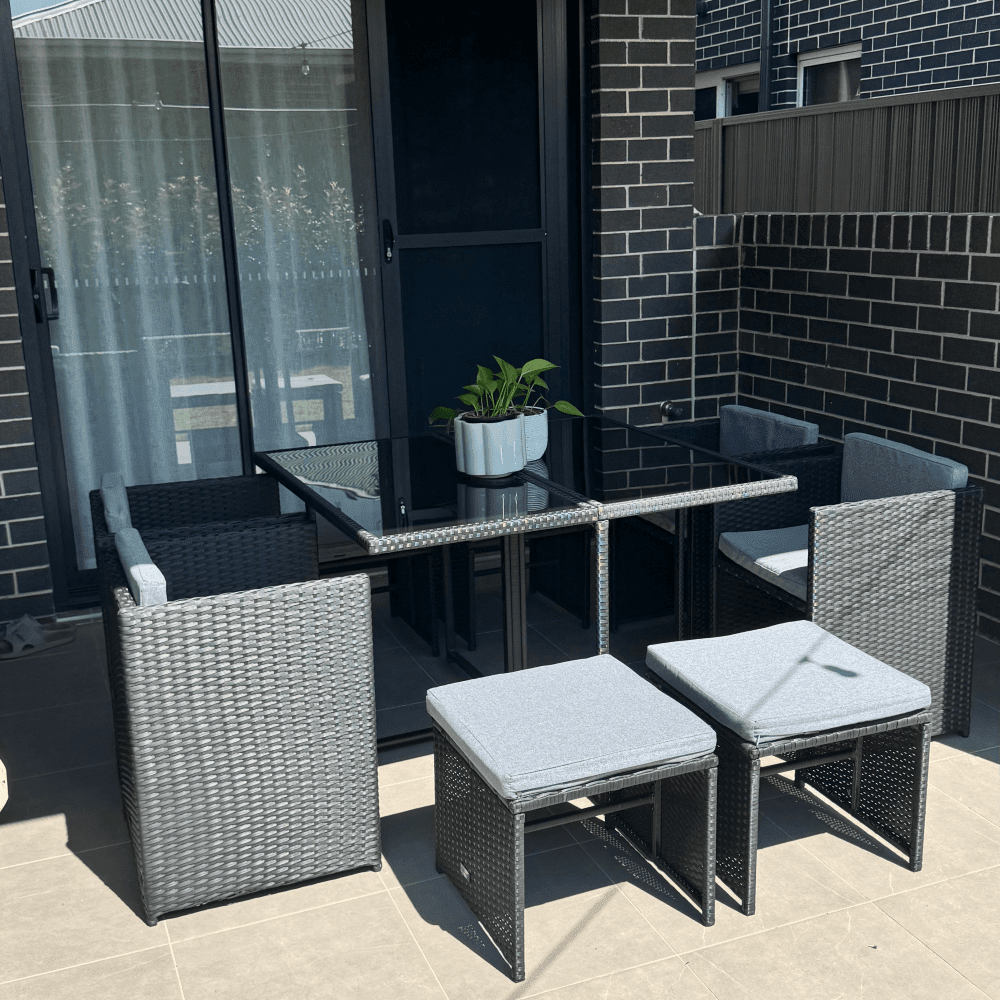 Horrocks 8 Seater Outdoor Dining Set-Black