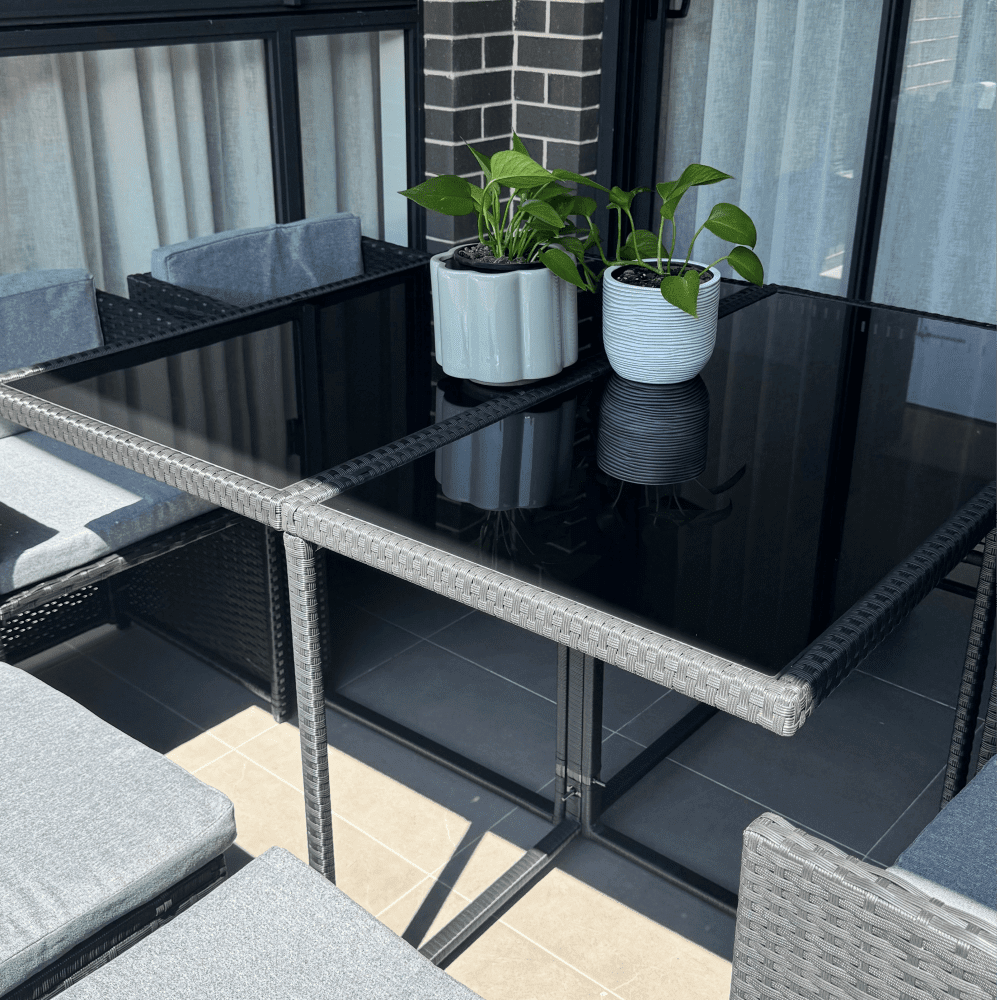 Horrocks 8 Seater Outdoor Dining Set-Black