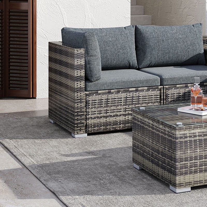 8PCS Outdoor Furniture Modular Lounge Sofa Lizard-Grey