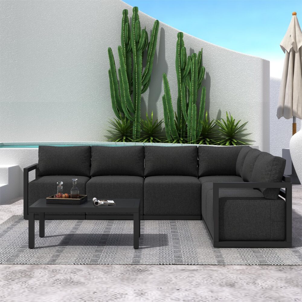 Alfresco Contemporary All-Weather Lounge Set ??White