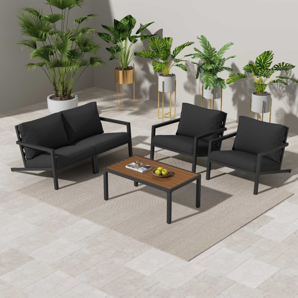 Aidan Garden Furniture Set in Slate Grey ??5 pieces