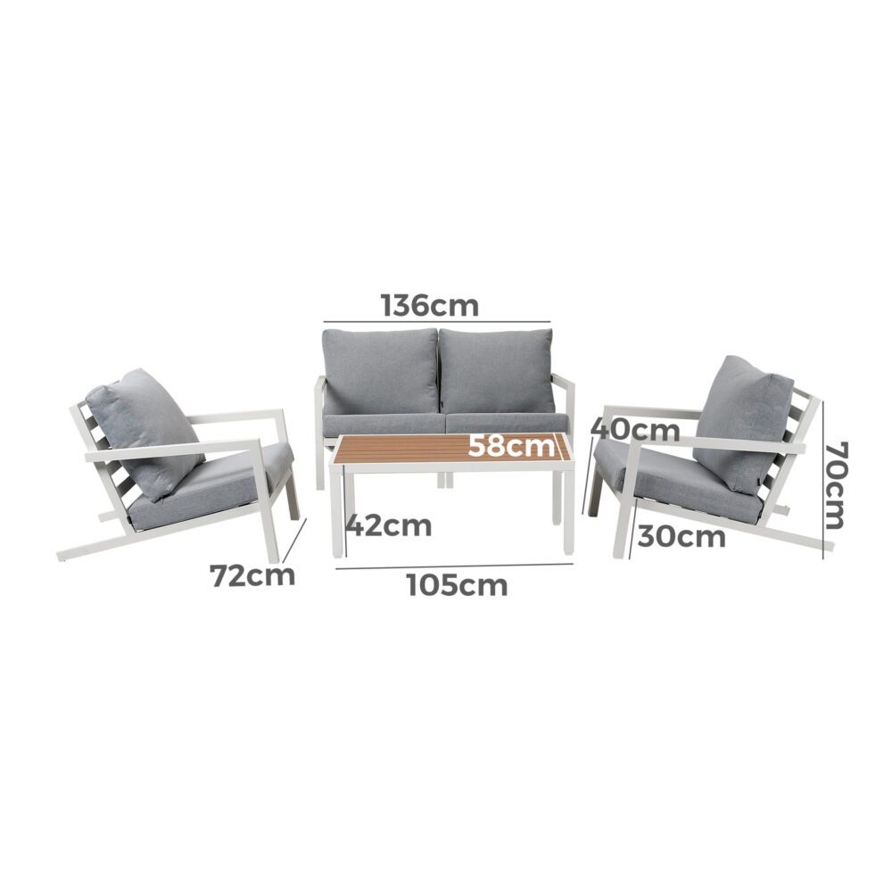Aidan Garden Furniture Set in White ??5 pieces