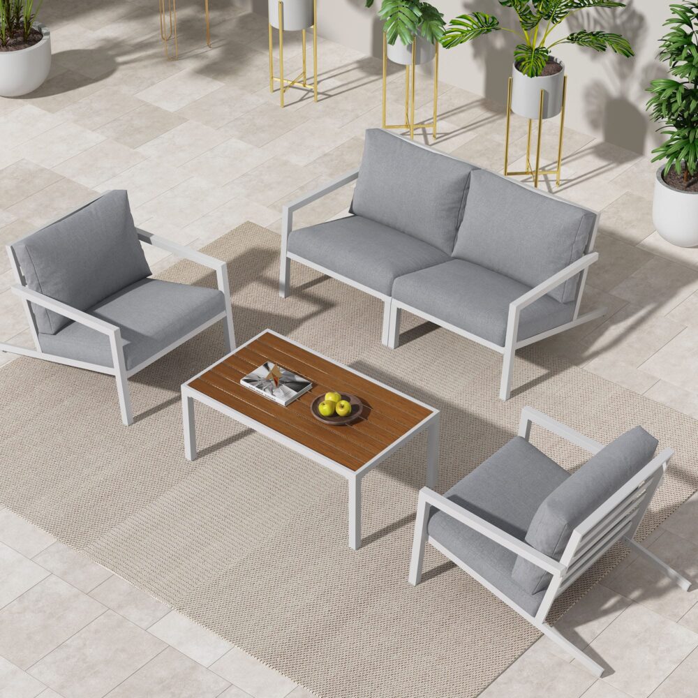 Aidan Garden Furniture Set in White ??5 pieces
