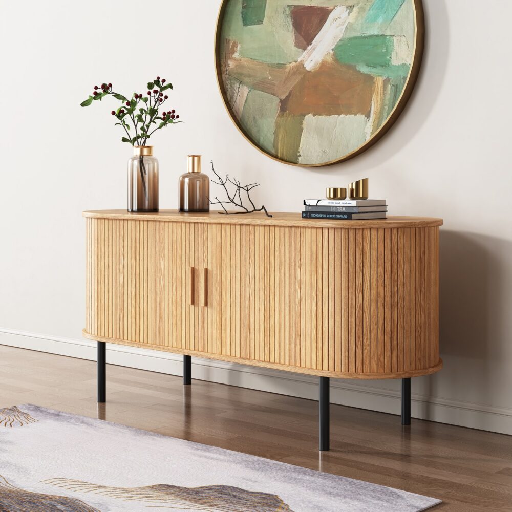 Ripple Sideboard with Sliding Doors ??Earthy Elegance Redefined