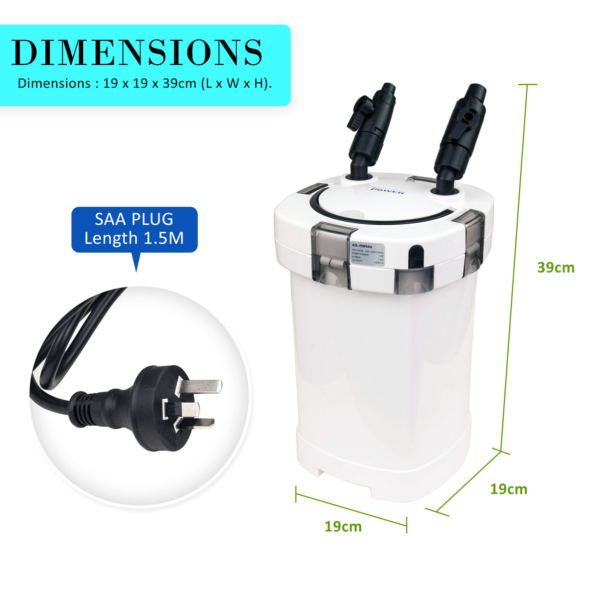 High-Performance 1000L/H External Canister Filter for Aquariums