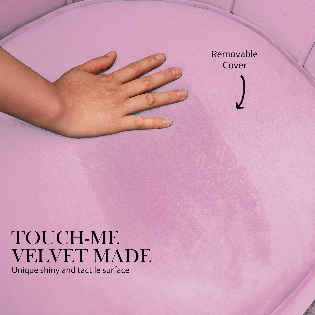 Armchair Lounge Chair Accent Velvet Shell Scallop Round Ottoman Footstool PINK