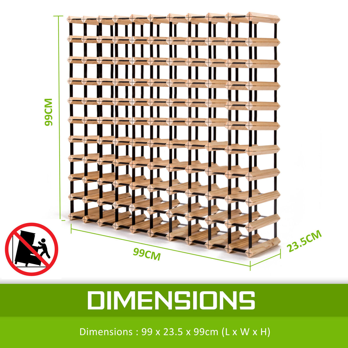 Timber Wine Rack Storage Cellar Organiser 110 Bottle