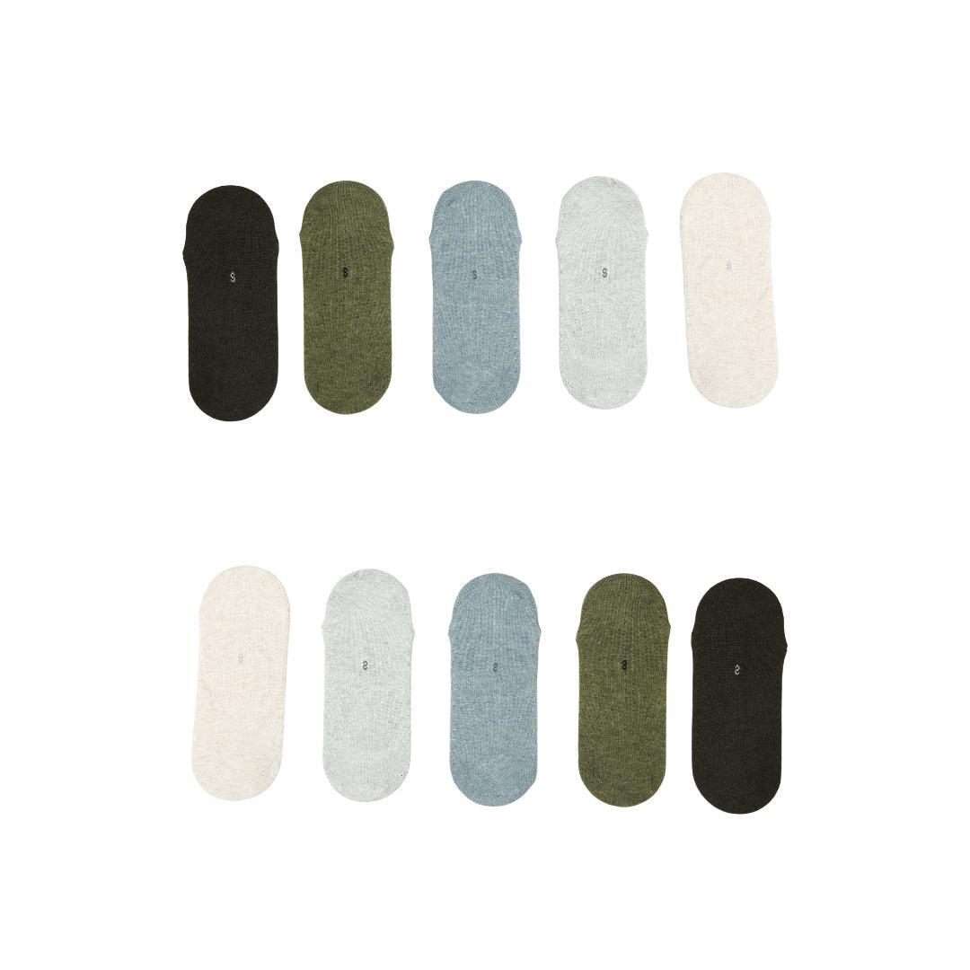 Rexy 10-Pack Large Non-Slip Breathable No-Show Ankle Socks - Assorted Colors